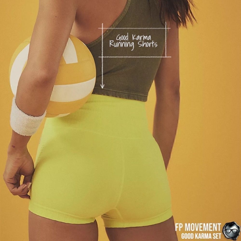 FP MOVEMENT GOOD KARMA SET: SQUARE NECK BRA + RUNNING SHORTS + LEGGINGS NEON NEW - Picture 9 of 16